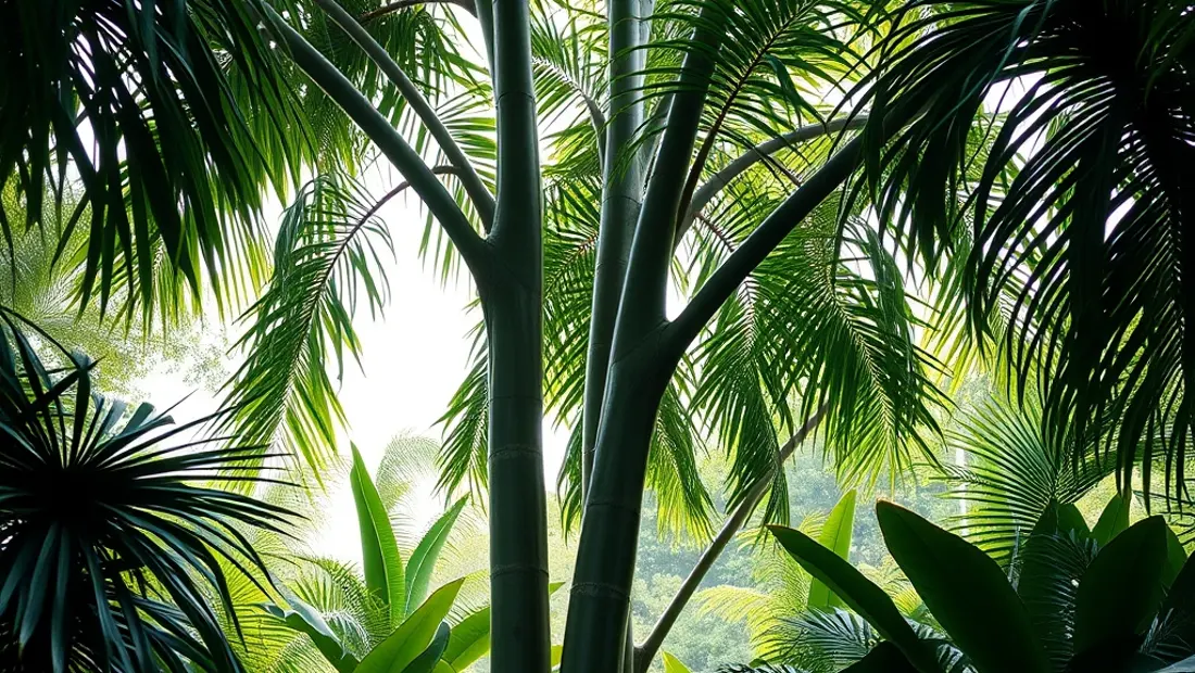 Bambou géant dans un jardin tropical