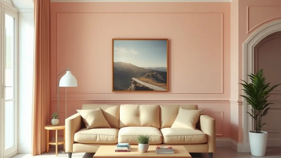 Intérieur de salon avec murs peints en couleur pastel
