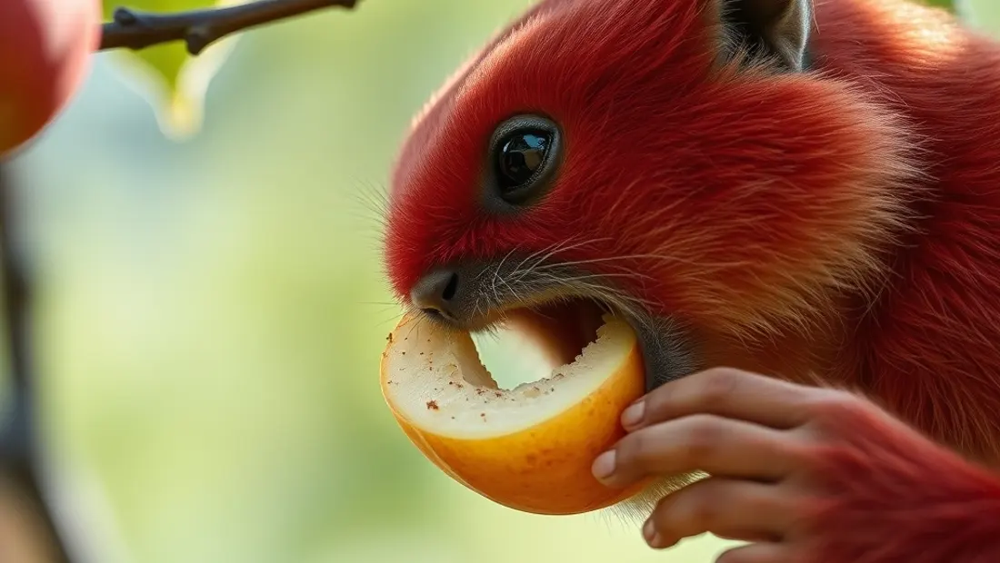 Un oiseau mangeant un fruit dans un arbre