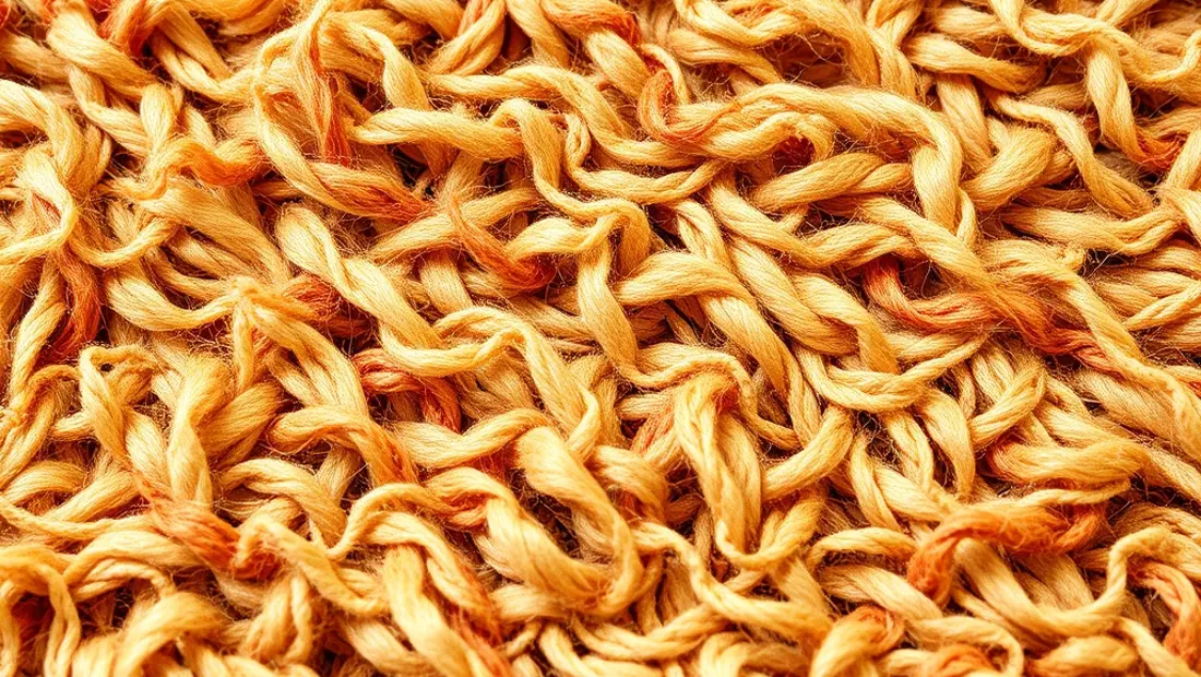 Détail du tapis en laine.