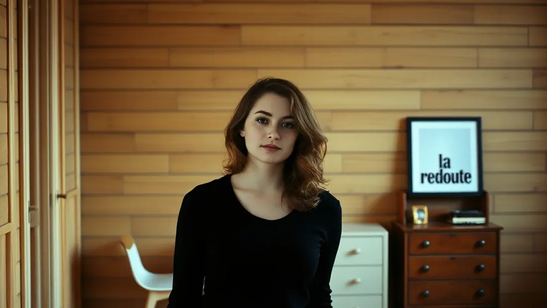 Intérieur d'une maison avec meubles et mur en bois