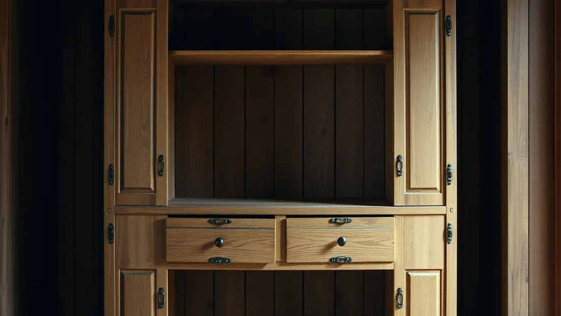 Meuble intérieur en bois avec détails en métal