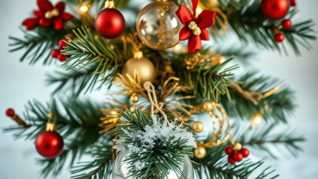Détail d'un sapin de Noël.