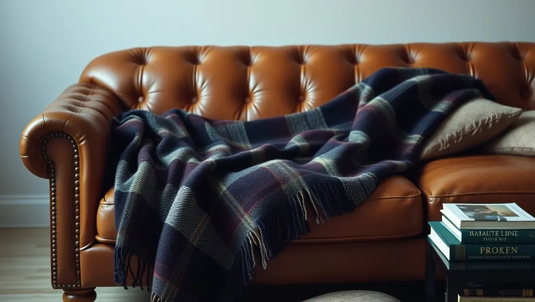 Un intérieur confortable avec un canapé en cuir.