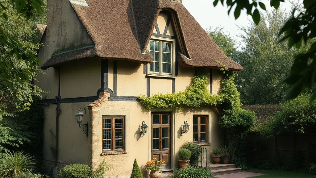 Maison avec murs humides et toits en tuile