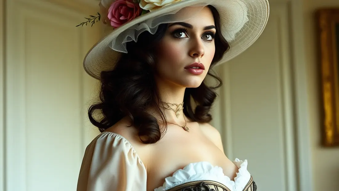 Femme en costume de l'époque Napoléon III