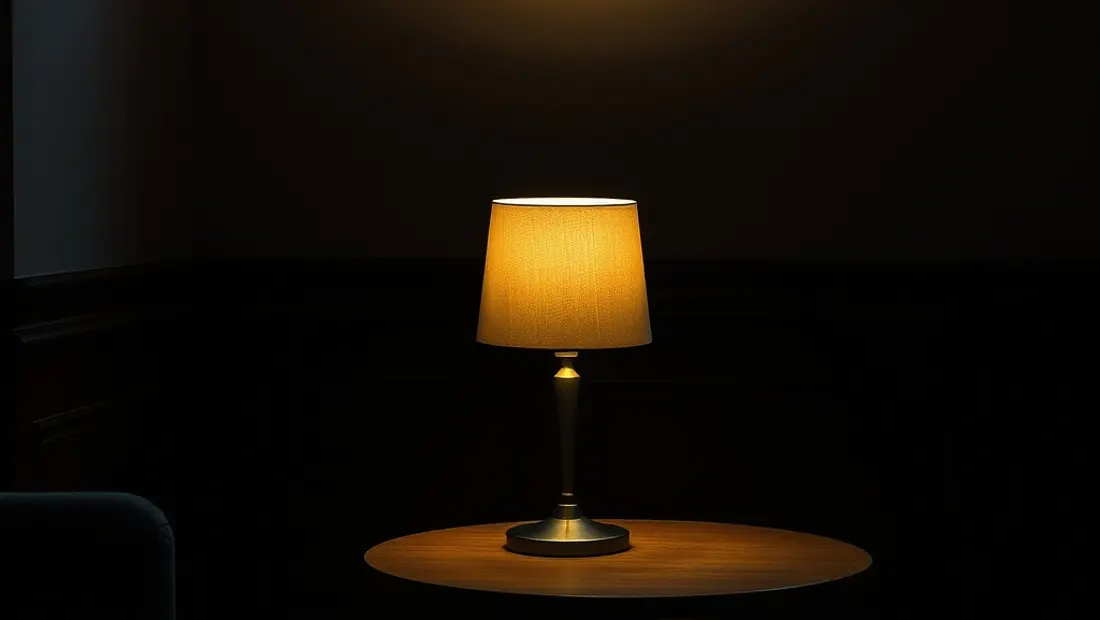 Lampe dans un coin de salon.