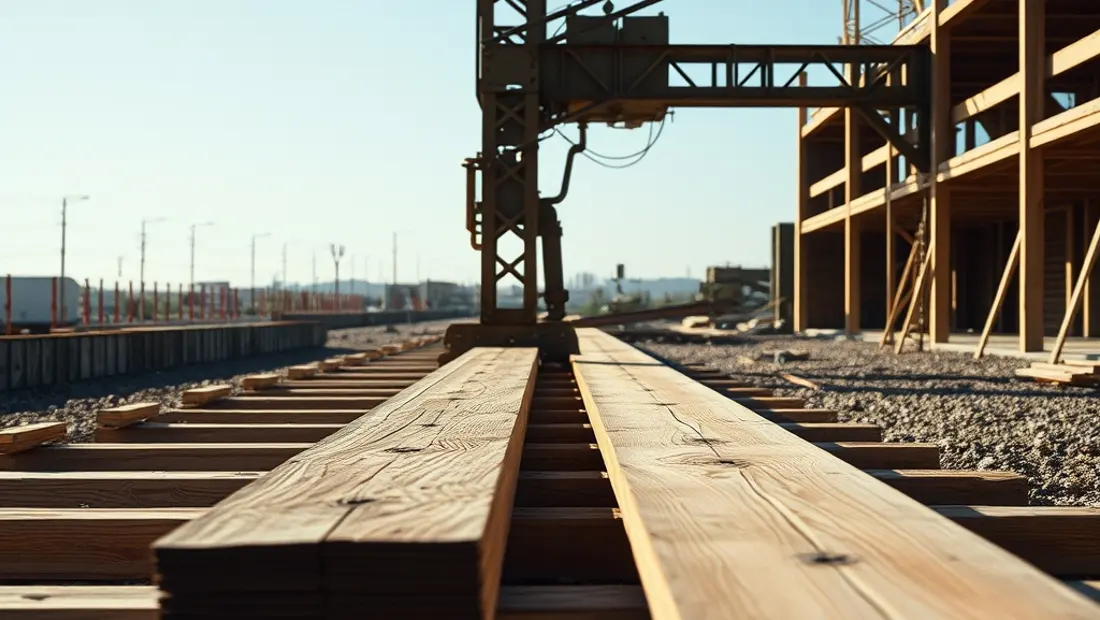 Échafaudage en métal avec planches de bois.