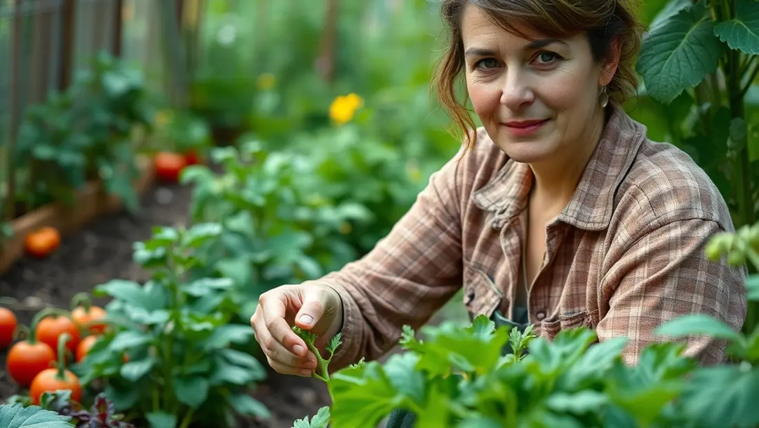 Femme cultivant des légumes biologiques