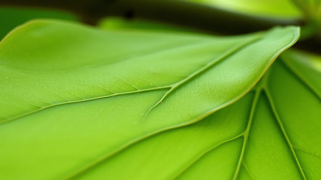 Feuille de paulownia en détail
