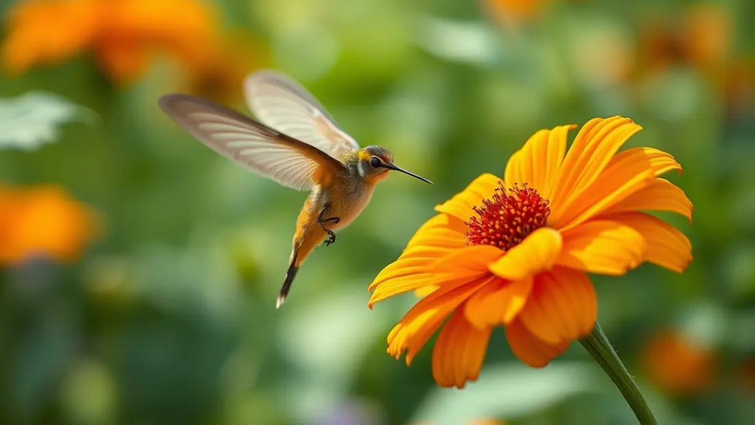 Guêpe éloignée par une fleur orange