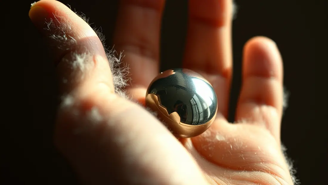Une personne lustrant un objet avec une peau de chamois