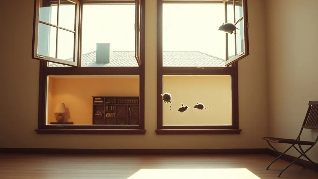 Maison avec mouches à l'intérieur