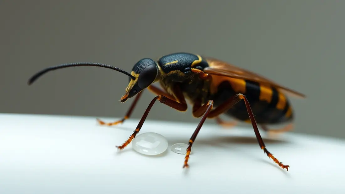 Larve d'anthrène vue de près