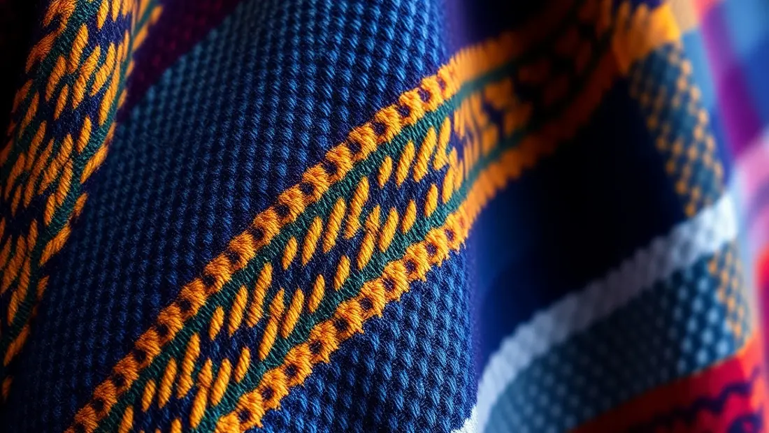 Détail du tissu d'un plaid.