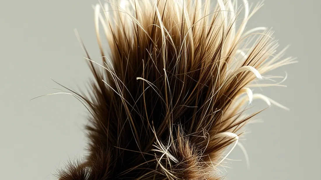 Détail de la brosse à cheveux.
