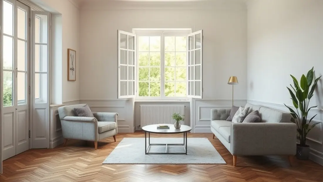 Parquet en frêne dans une pièce de salon.