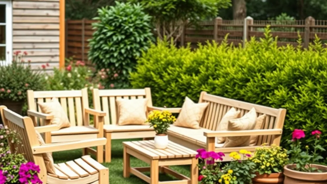 Salon de jardin en bois