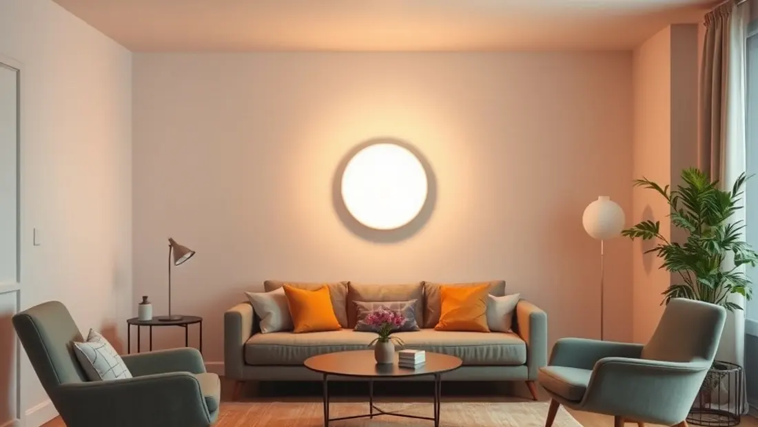Intérieur d'une pièce de salon avec lumière douce.