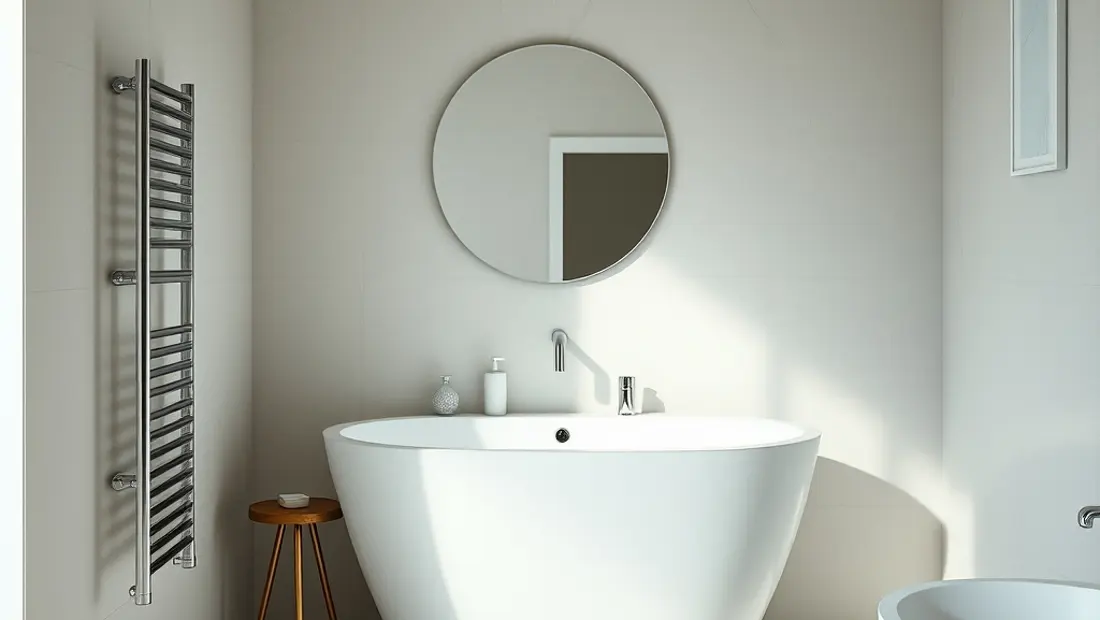 Salle de bain élégante avec évier et robinet.