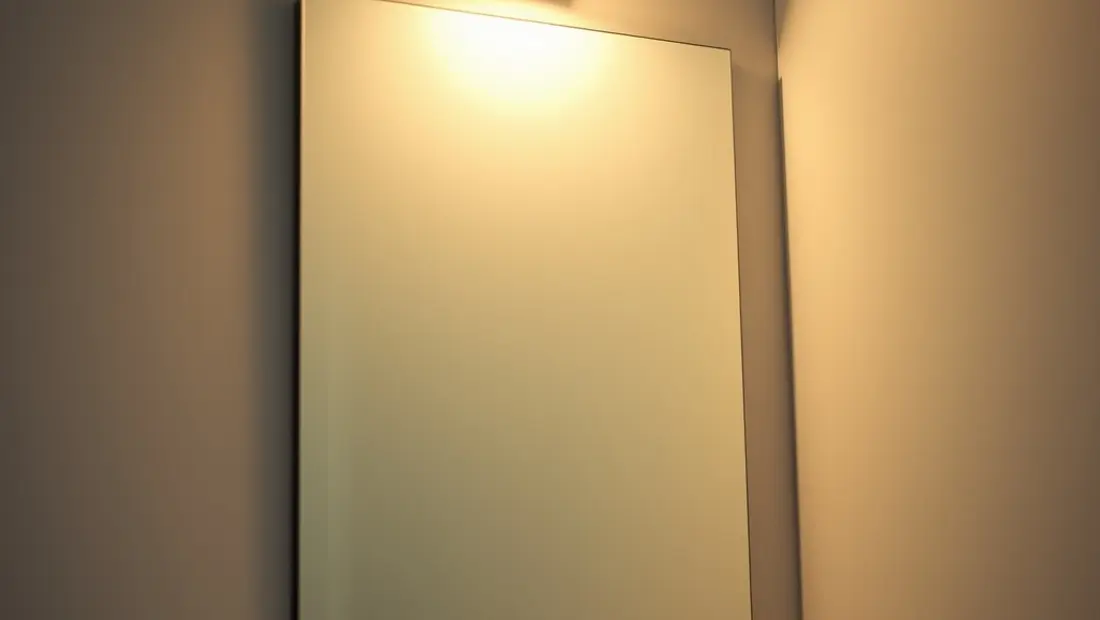 Éclairage LED dans miroir de salle de bain.