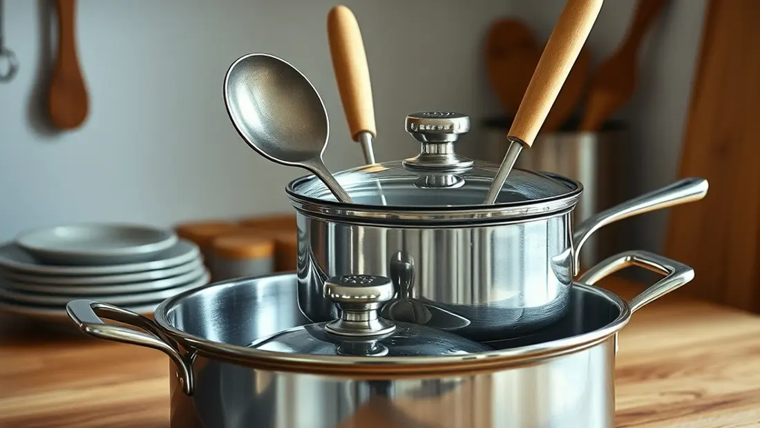 Cuisinière et ustensiles de cuisine