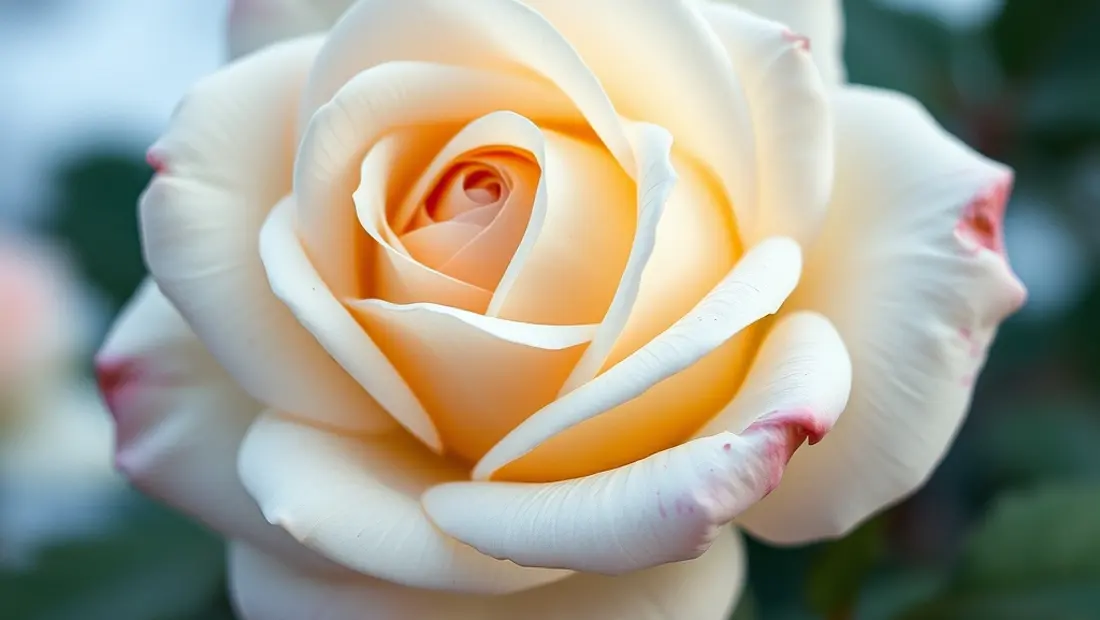 Détail d'une rose résistante au froid.